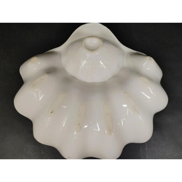 Vintage Seashell Veggie Chip And Dip Seafood Serving Dish 12x10" Action Japan - Picture 3 of 7